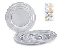 " OCCASIONS" 120 Plates Pack, Extra Heavyweight Vintage Wedding Party Disposable Plastic Plates (11'' Dinner Plate, Chateau in Clear)