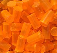 19 DRAM POP TOP Bottles Qty CASE Size Count Squeeze top Rx Pill Bottles Prescription Crafts Coins Storage Medicine 420 Containers Made in USA (100 PCS, Orange - Transparent)
