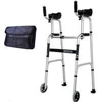 Standard Walkers Elderly People Foldable Walker Adjustable Walking Assist Equipped Wheels Equipped with Arm Rest Pad for The Limited Mobility with Disabled,C