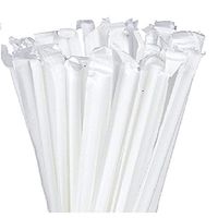 Paper Wrapped Disposable Plastic Drinking Straws - 500 Count (Clear)