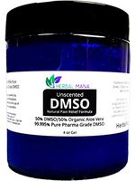DMSO 4 oz Gel 50/50 Aloe Vera - Unscented - Sealed in Cobalt Blue Glass Bottle (99.995% Pharmaceutical Grade DMSO)