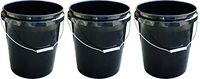 Encore Plastics 250003 70-Mil Regrind Pail/Bucket, 5-Gallon, Black (3-(5-Gallon))