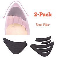 【CaserBay】Value Pack, EVA Shoe Filler, Inserts, Reduce Slip Forward Impact, Improve Shoes Slightly Too Big, for Men & Women, Pumps, Flats, Sneakers【2 Pairs, Black】