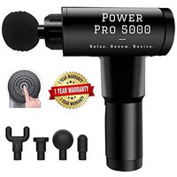 Power Pro 5000 - Ultra Massage Gun - Deep Tissue Muscle Massager for Sore Muscle, Stiffness, and Pain Relief - Super Quiet - 6 Speeds High Intensity Vibration - Quick Recharge - Light Weight (Black)