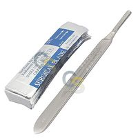 1 Stainless Steel Scalpel Knife Handle #4 with 20 STERILE Blades #24 (GSI Brand)