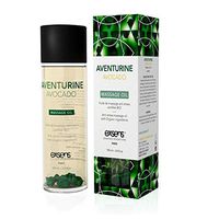 Aventurine Avocado Crystal Infused Sensual Massage & Body Oil by EXSENS | Moisturizer for Skin & Hair | Certified Organic, Vegan, Paraben Free, Non GMO, Natural Fragrance | 100 ml - 3.8 fl.oz