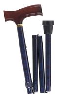 Folding Cane, Derby Handle Walking Stick, Adjustable Collapsible Foldable Walking Cane for Men and Women, Blue Cyclone