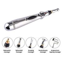 Electronic Acupuncture Pen with 5 Massage Head Function 9 Grades Adjustable Meridian Pen Energy Pen Heal Massage Pen for Therapy Relief Pain Facial liftingTool