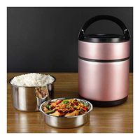 Home big wrist Bento Box Stainless Steel Vacuum Insulated Lunch Box Barrel Household Three-Layer 12-Hour Portable Lunch Box Adult Super Long Double Vacuum Large Capacity 1.8L Decorative hotel retro so