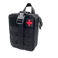 Camping First Aid Kits Tactical Molle Pouch Medical Utility Bag Trifold,Black