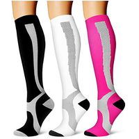 Compression Socks,(3 Pairs) Compression Sock Women & Men - Best Running, Athletic Sports, Crossfit, Flight Travel(Multti-colors12-S/M)