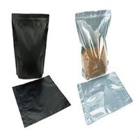 Zip Lock Gusseted Standup Zipper Bags 1-2 Lbs Capacity (Black/Clear)
