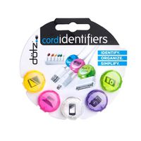 Dotz Cord Identifiers, Cord and Cable Management for Home and Office, 5 Count, Pastel Colors (DCI101CO-CP)