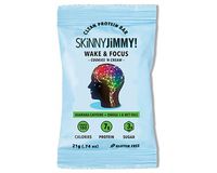 Skinny Jimmy! Wake & Focus Bar, Cookies 'N Cream, Under 100 Calories Mini Protein Bar with Guarana Caffeine, Omega 3 and MCT Oils, 24 Count