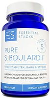Essential Stacks Pure Saccharomyces Boulardii Probiotic - Gluten, Dairy & Soy Free - 5 Billion CFUs S Boulardii DBV PG 6763 Strain (60 Capsules)