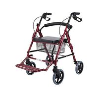 Yadianna Cozy Elderly Walker Folding Portable Rollator Auxiliary Walker Four Wheels Shopping Cart Shopping Cart Non-Slip Walking Stick with Hospital