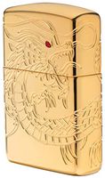 Zippo Chinese Dragon Armor High Polish Gold Plate Pocket Lighter