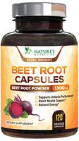 Beet Root Capsules High Potency Organic Powder 1300mg - Best Vegan Herbal Extract Supplement - Made in USA - Supports Energy, Stamina & Performance - Non-GMO - 120 Capsules