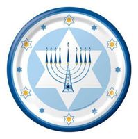 Hanukkah Lights 7-inch Paper Plates 8 Per Pack