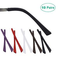 Eyeglass End Tips, 10 Pairs Silicone Anti-Slip Ear Sock Pieces Tube Sleeve Eyewear Soft Replacement Tips for Thin Metal Eyeglass Sunglasses Legs(5colors)