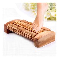 Chezaa Dual Foot Massager Roller 2pc Relieve Plantar Stress Heel Arch Pain - Ball Rollers Relaxation Gifts Wood for Women Men (Khaki)