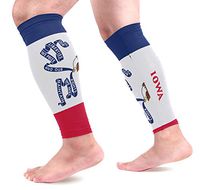 Abbylife Iowa Flag 1 Pair Leg Brace Compression Long Cooling Sports Leg Sleeve