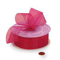 7/8" X 25 Yards Hot Pink Shimmer Sheer Orgnz Ribbon
