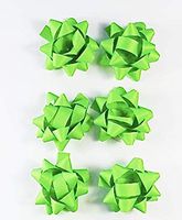 36-50 Peel-n-Stick Bows Luxury Designer Assortment - Metallic, Iridescent, Holographic, Glitter, Swirls, Matte, Classic Lacquer Finishes in a Variation of Sizes (Neon Green)