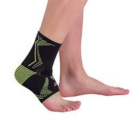 NC Ankle Brace, Ankle Compression Sleeve, Non-Slip Ankle Support for Pain Relief, Sprained Ankle, Running, Volleyball for Men, Woman, Youth (Medium Size Fits 8.25"-10", Ankle8106-Black/Green)