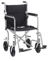 Drive Medical FW17SL Fly-Weight Transport Chair, 17 Inch, Silver