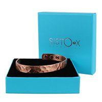 SISTO-X Slim Magnetic Copper Bangle/Bracelet Hammered Design by Sisto-X® Health Rare Earth Ndfeb 6 Magnets