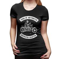 JohnnyKJayTee Women's Sons with Arthritis Ibuprofen Chapter 1 Cotton T Shirt Black L with Creative Printed Short Sleeve