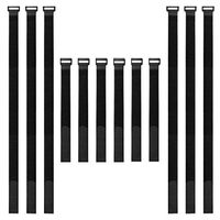 Hanete 18 and 36 inch Reusable Fastening Cable Straps Set, 12 Pcs Hook and Loop Cable Tie Wraps Cinch Cable Tie Down Straps