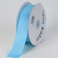 Light Blue Satin Ribbon Single Face 3/8 inch 100 Yards