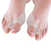SGirl 1 Pair Soft Silicone Gel Pad Bunion Toe Two Toe Protector Separator Corrector (Clear)