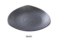 Yanco DB-207 Diamond Black Collection 7" Triangle Plate, Matte Glaze (Pack of 36)