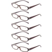 Reading Glasses Comb Pack of Multiple Fashion Men and Women Spring Hinge Readers (5 Pack Brown, 1.25)