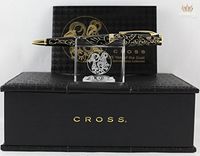 Cross Special Edition Hand made Year of the Goat - Black Lacquer and polished 23KT gold overlays and appointments Ballpoint Pen in its Original big Corporate Leather gift box