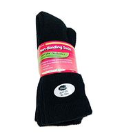 J.T. Foote - Non Binding Diabetic Socks Crew Ladies 3pk - Black Size 9-11 by J. T. Foote