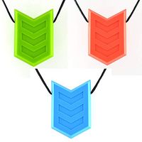 Quell-O Hero Crest Sensory Chewable Necklace - Chewelry for Mild Chewers (Multi-Color)