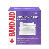Band-Aid Brand Cushion Care Non-Stick Gauze Pads, Individually-Wrapped, Small, 2 in x 2 in, 25 ct, pack of 3