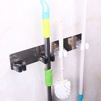 LtrottedJ Wall Mounted Mop Organizer Holder ，Brush Broom Hanger Storage Rack Kitchen Tool (White)