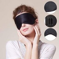 Silk Sleeping Mask & Blindfold, Super Soft Eye Mask with Adjustable Strap Eye Cover Blocks Out Light-Black
