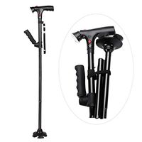 ROSENICE Folding Cane - with Alarm Button - Aluminum Walking Aids with LED Light - Lightweight, Collapsible, Fashionable, Foldable Travel Stick, Easy Fold up - for Men, Women, Elder