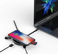 USB-C/Type C Charging Station/Hub 6-Port Adapter with 5W Wireless Charger - 2 x USB A 3.0, 4K HDMI, PD3.0 USB C (Power Delivery) and SD/Micro SD Card Slots