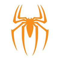Spider Man Vinyl Sticker Decals for Car Bumper Window MacBook pro Laptop iPad iPhone (6" x 4.4", Orange)