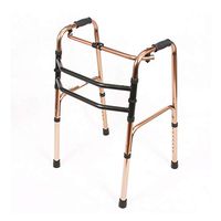 Rolling Walkers Walker Thickened Aluminum Walker Foldable Elderly Disabled Rehabilitation Corner Cane Walker (Color : Brown, Size : 554875CM)