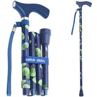 Switch Sticks Aluminum Adjustable Folding Cane and Walking Stick collapses and adjusts from 32 to 37 inches, Sea Breeze