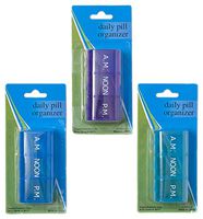 Set of 3 Daily Jumbo Plastic Pill Box (Includes 3 Boxes-Blue, Green, Purple)