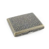Bronze Flower Vine Cigarettes Case Retro Copper Frosted Cigaret Box Double Sided Metal Cigarette Holder for 12 Regular Cigarettes Best for Birthday Gifts